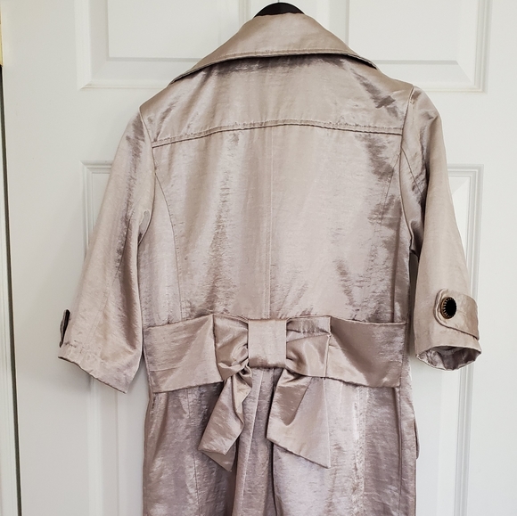 Metallic 3/4 sleeve trench velvet buttons - Picture 2 of 12